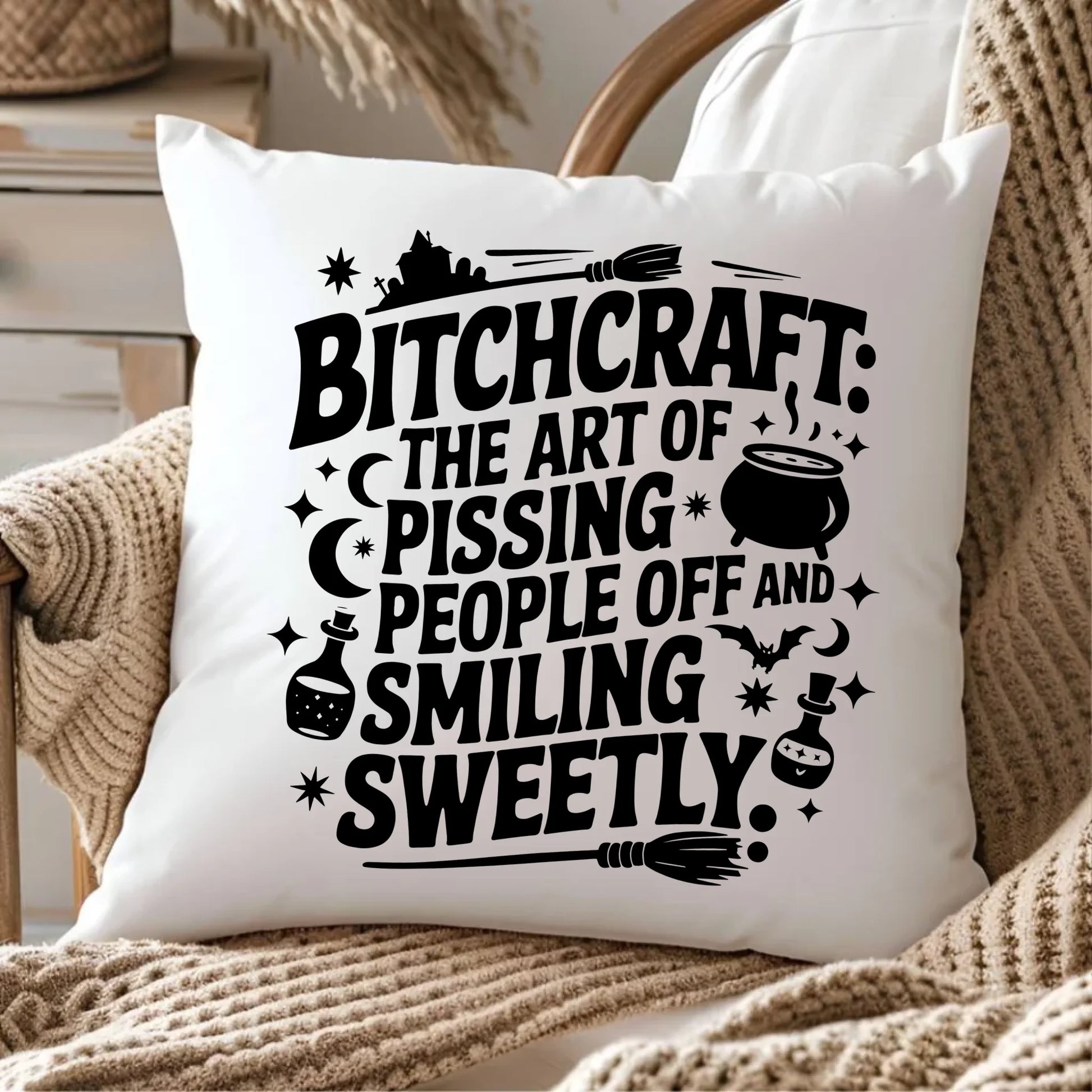 Poduszka na Halloween - Bitchcraft HL25 - StoryCups.pl