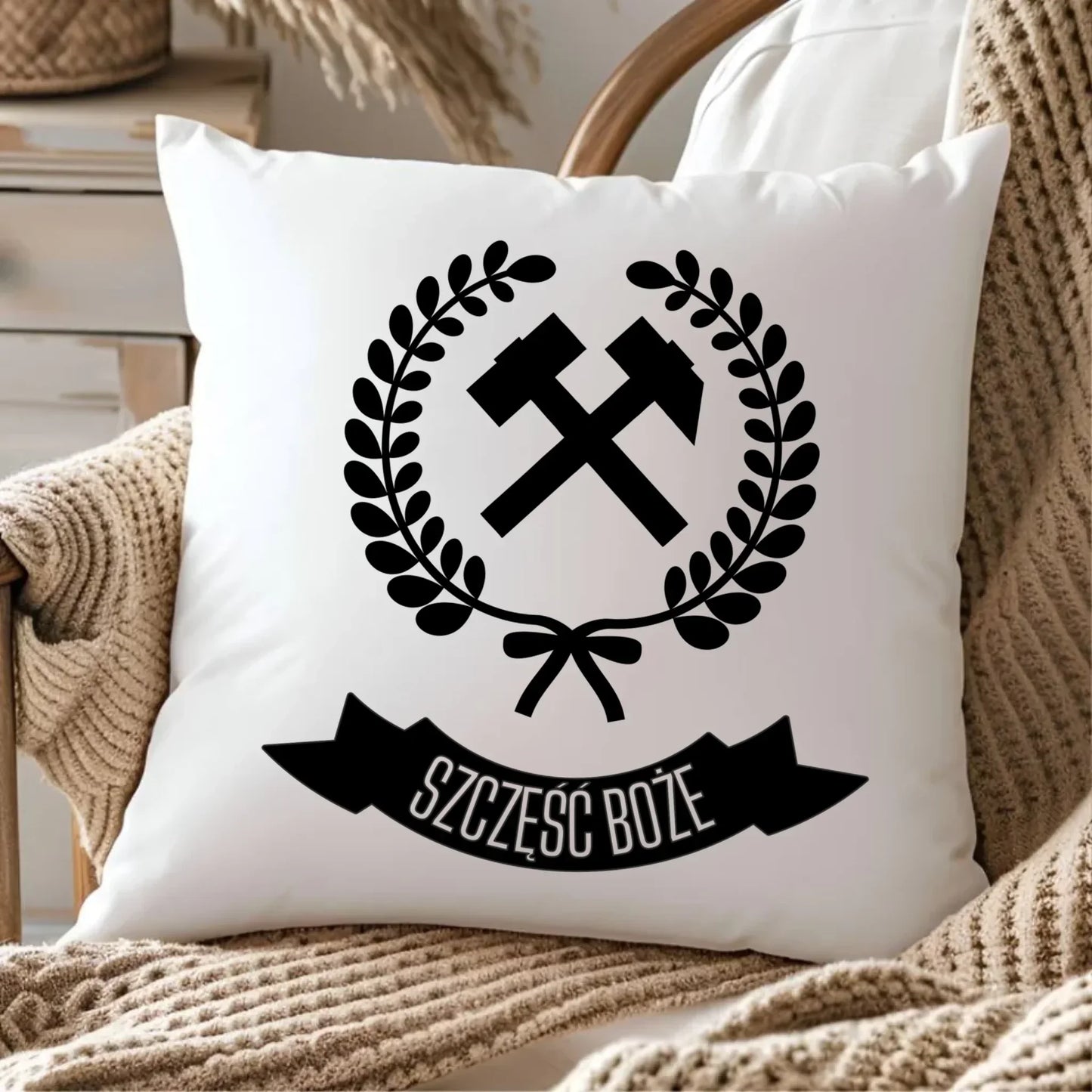 Szczęść Boże | Poduszka prezent dla górnika G02 - StoryCups.pl