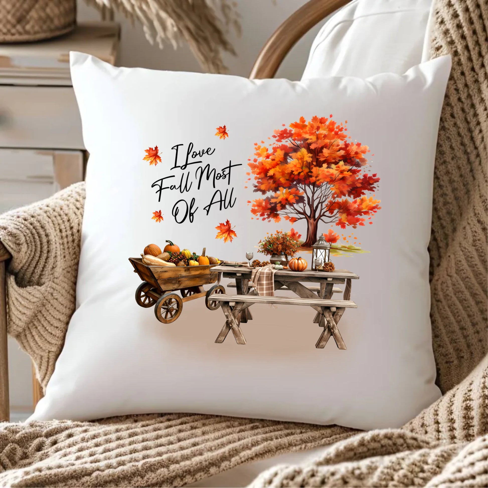 Poduszka jesieniara - Jesienny piknik z dyniami JS04 - StoryCups.pl