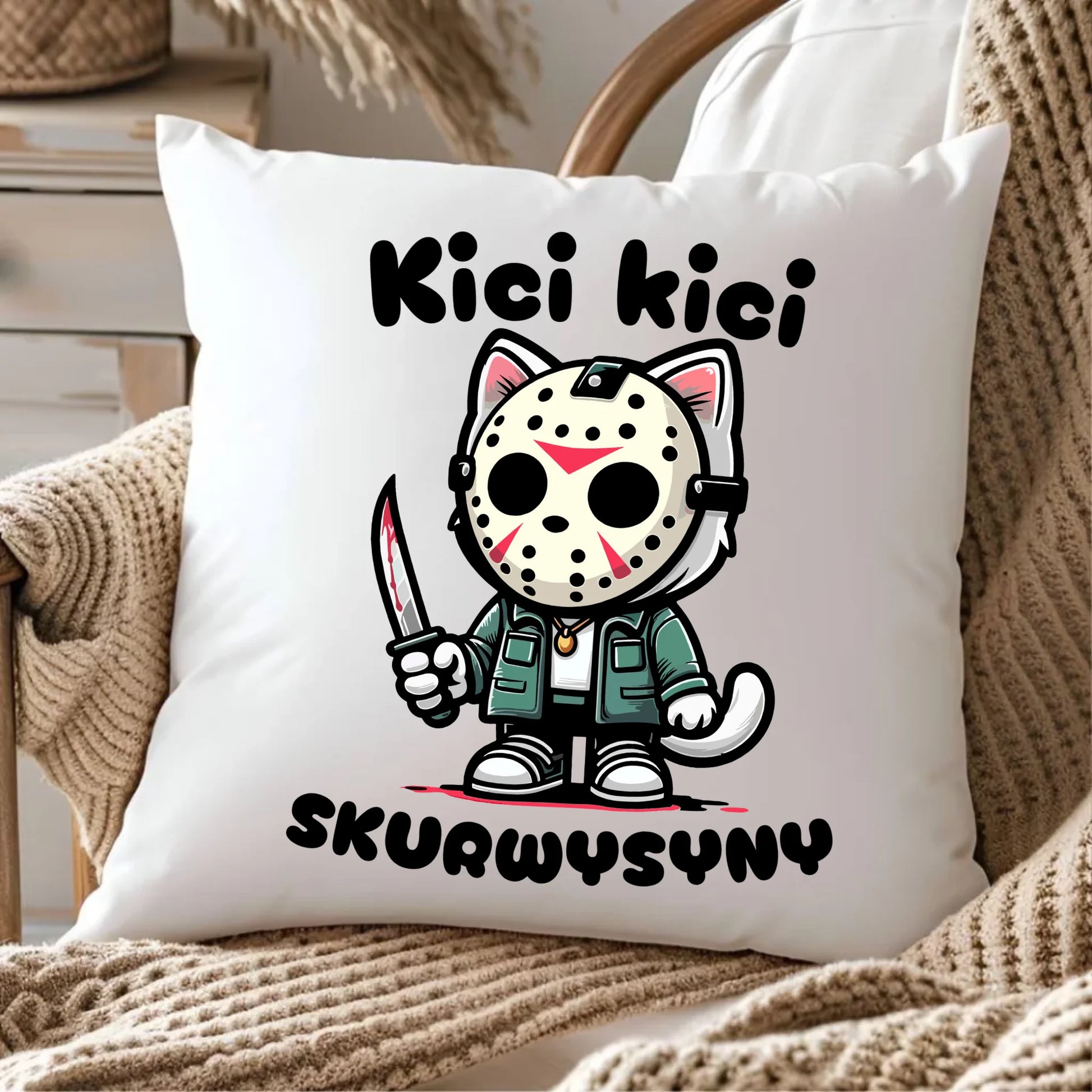 Poduszka na Halloween - Kici kici sk*rwysyny - bez cenzury HL28 - StoryCups.pl