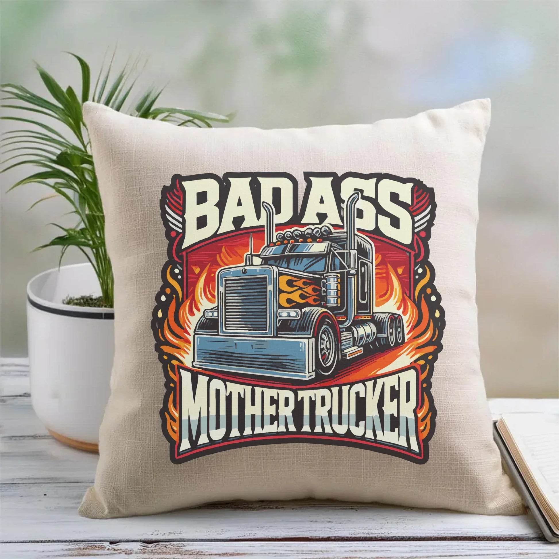 Badass Mother Trucker | Poduszka dla kierowcy tira ZKT04 - StoryCups.pl