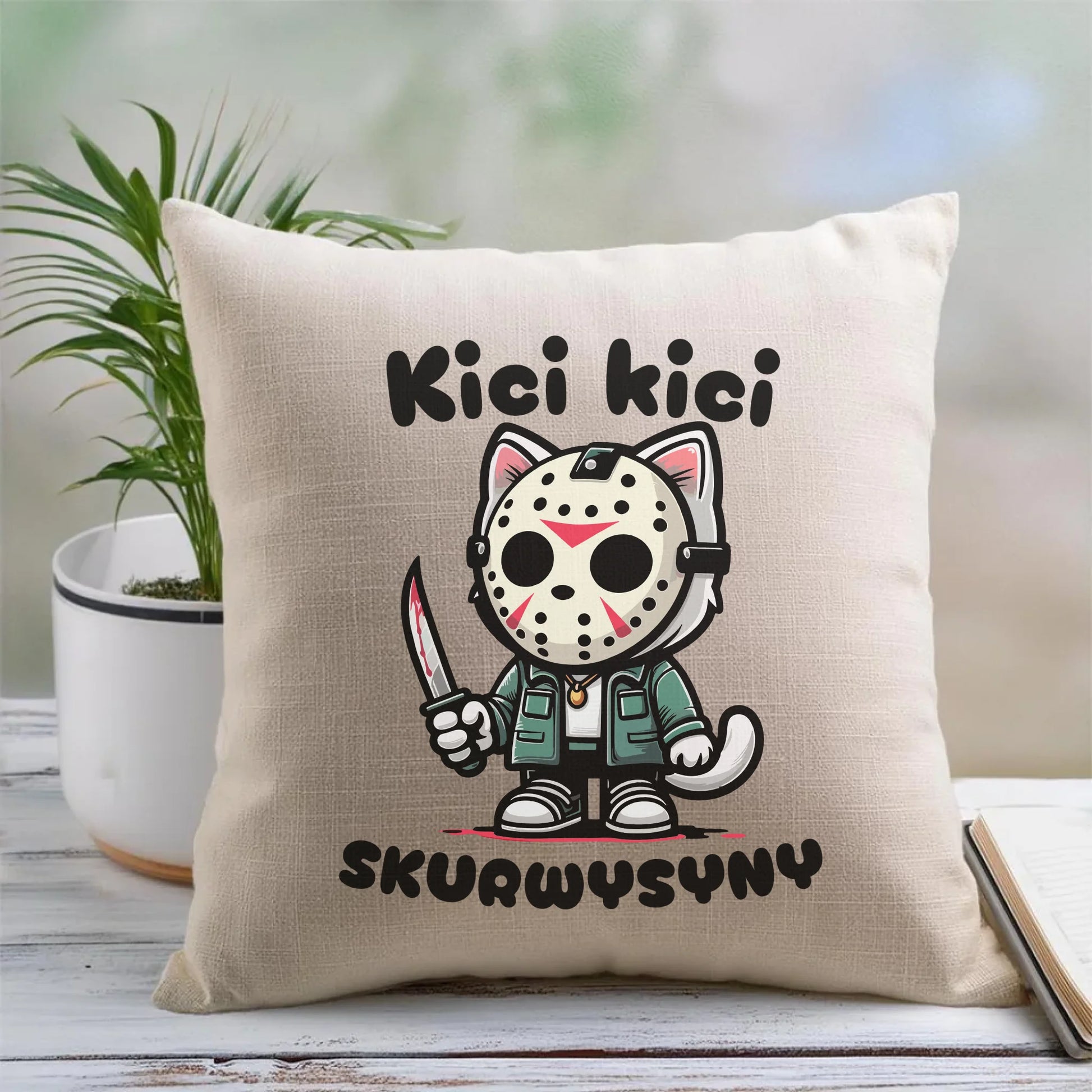Poduszka na Halloween - Kici kici sk*rwysyny - bez cenzury HL28 - StoryCups.pl