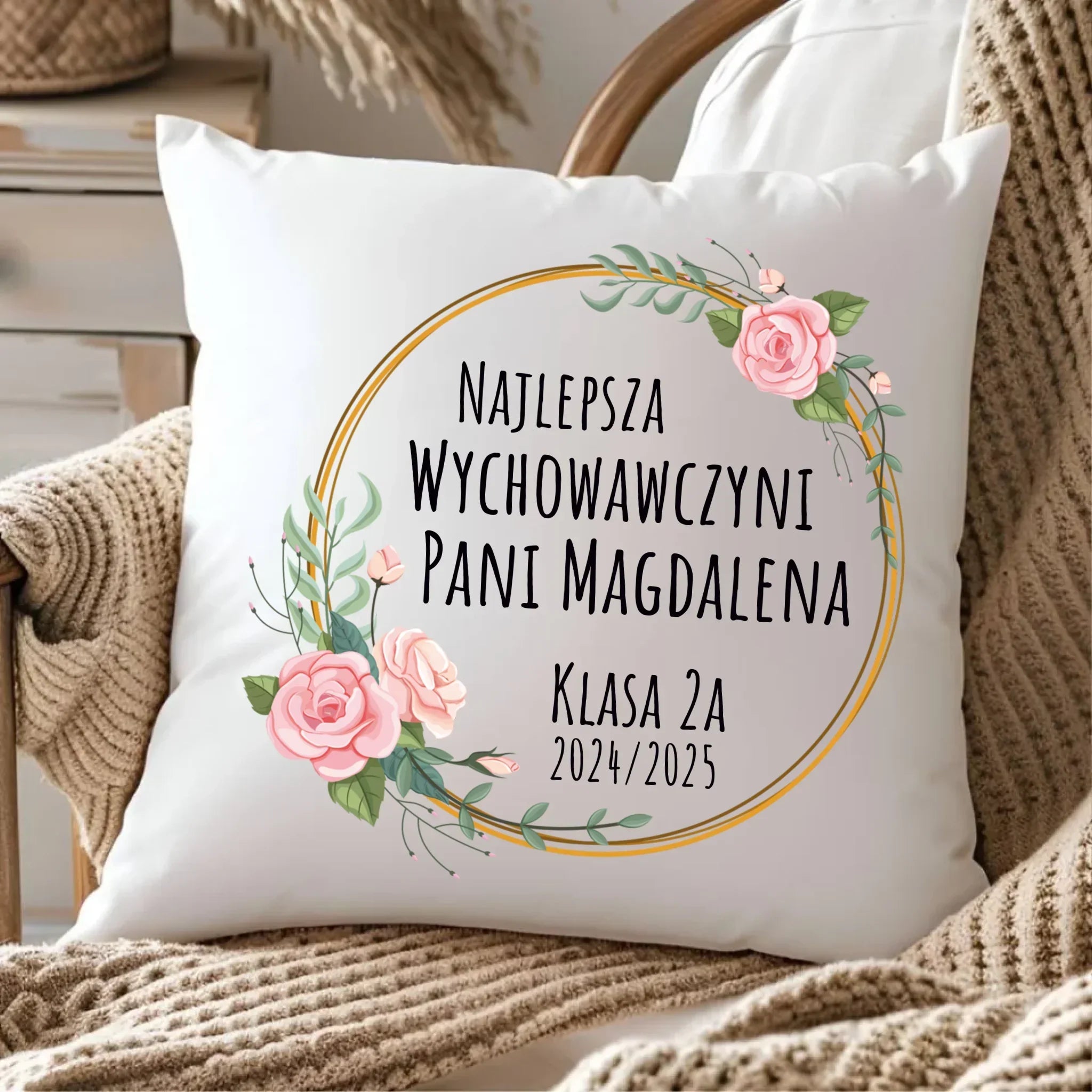 Najlepsza Wychowawczyni personalizacja | Poduszka dla nauczyciela N02 - StoryCups.pl