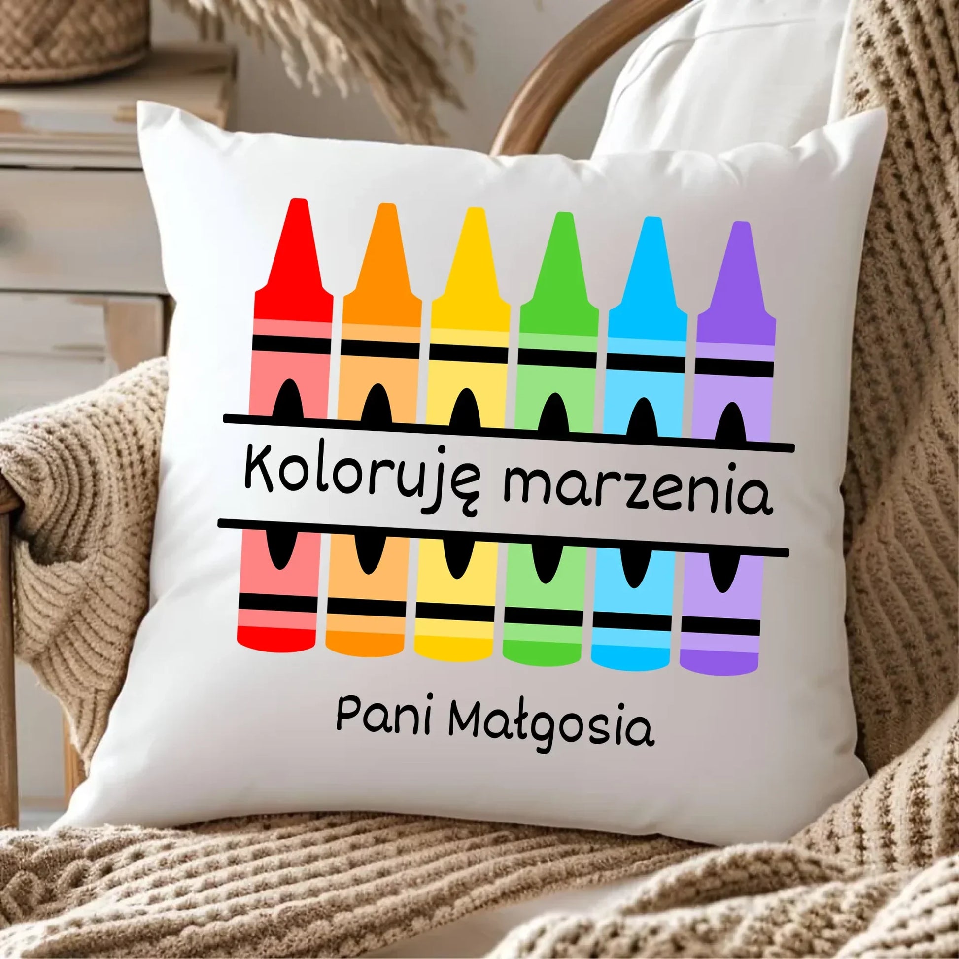 Koloruję marzenia | Poduszka dla nauczycielki N69 - StoryCups.pl