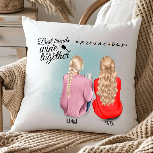 Przyjaciółki 2-4 osoby | Personalizowana poduszka dla przyjaciółki na prezent P02 - StoryCups.pl