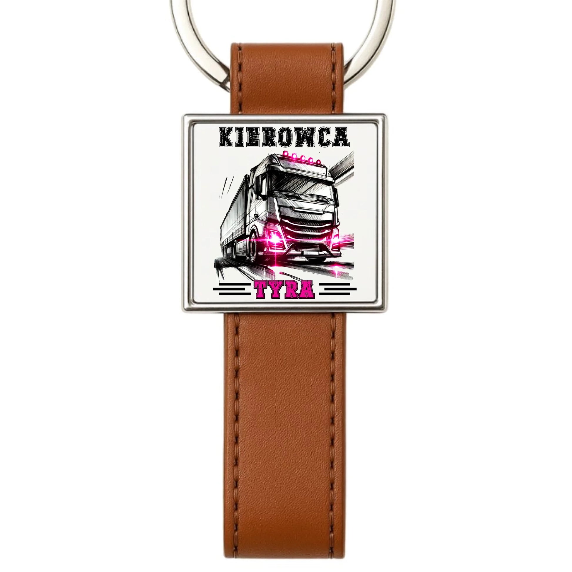 Brelok skórzany z nadrukiem
