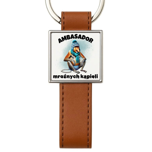 Brelok skórzany z nadrukiem