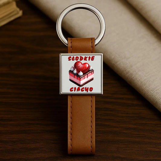Brelok skórzany z nadrukiem