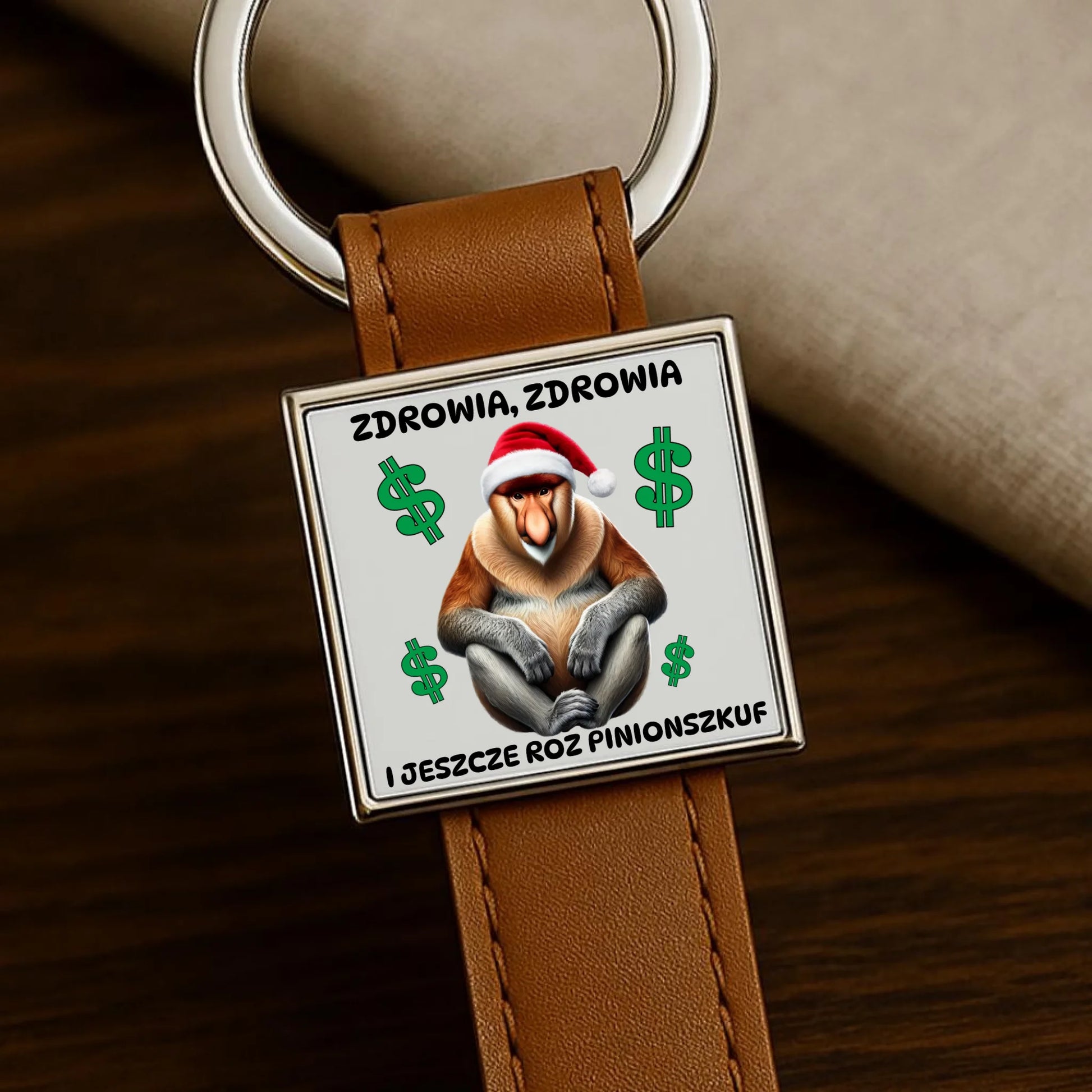 Brelok skórzany z nadrukiem