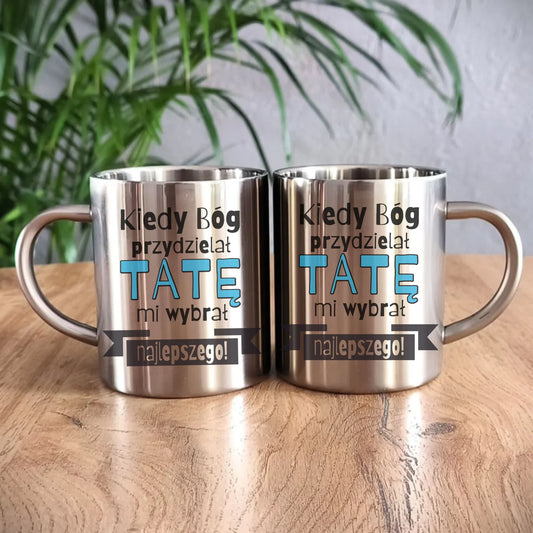 Metalowy kubek dla taty, prezent na Dzień Ojca, prezent dla taty