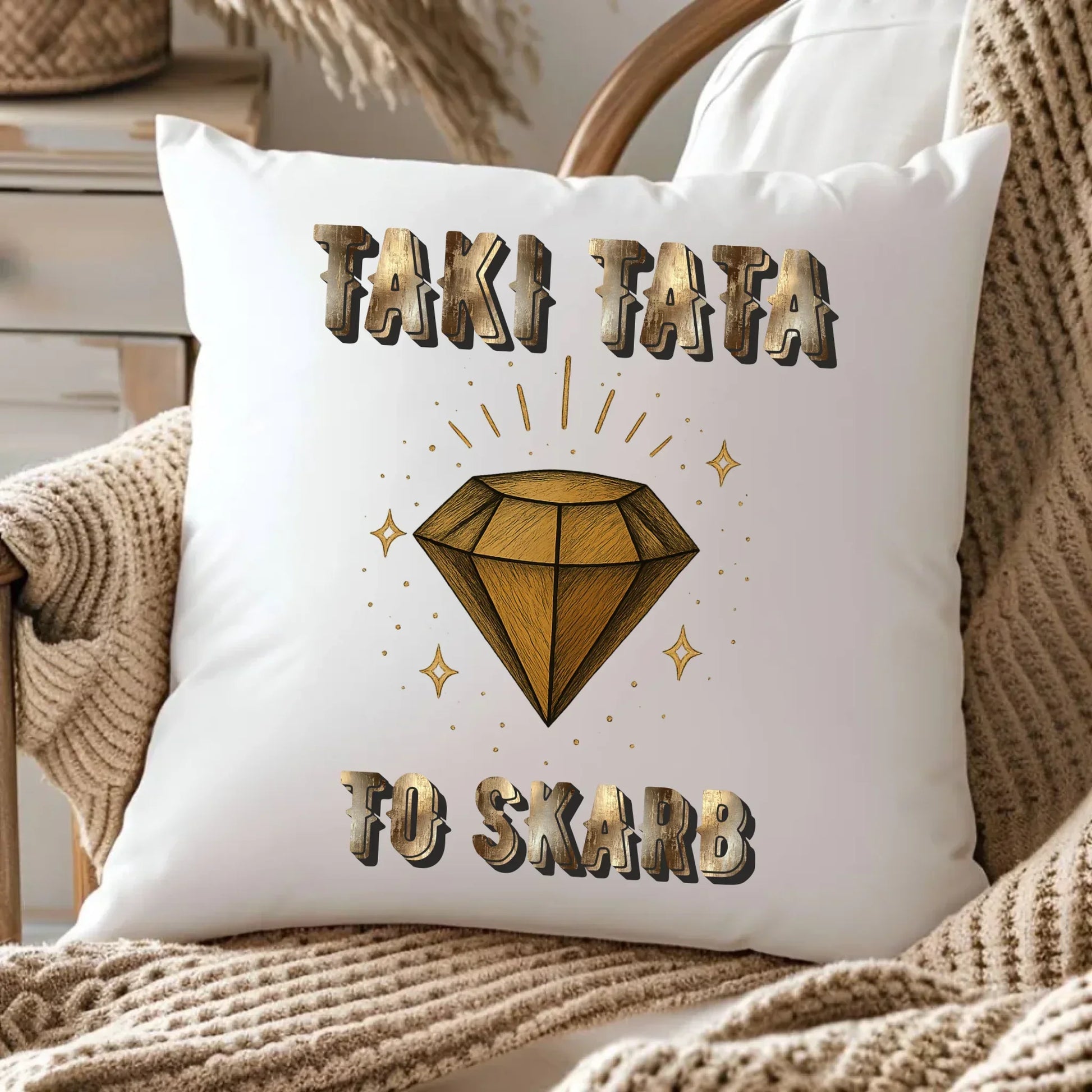 Taki tata to skarb | Poduszka dla taty DT17 - StoryCups.pl