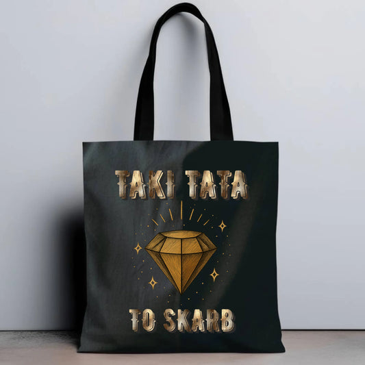 Personalizowana eco torba z nadrukiem dla taty - czarna - prezent dla taty, Dzień Ojca, Święta, Urodziny