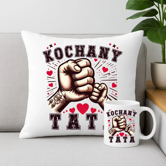 Zestaw prezentowy dla taty poduszka i kubek z nadrukiem Dzień Ojca