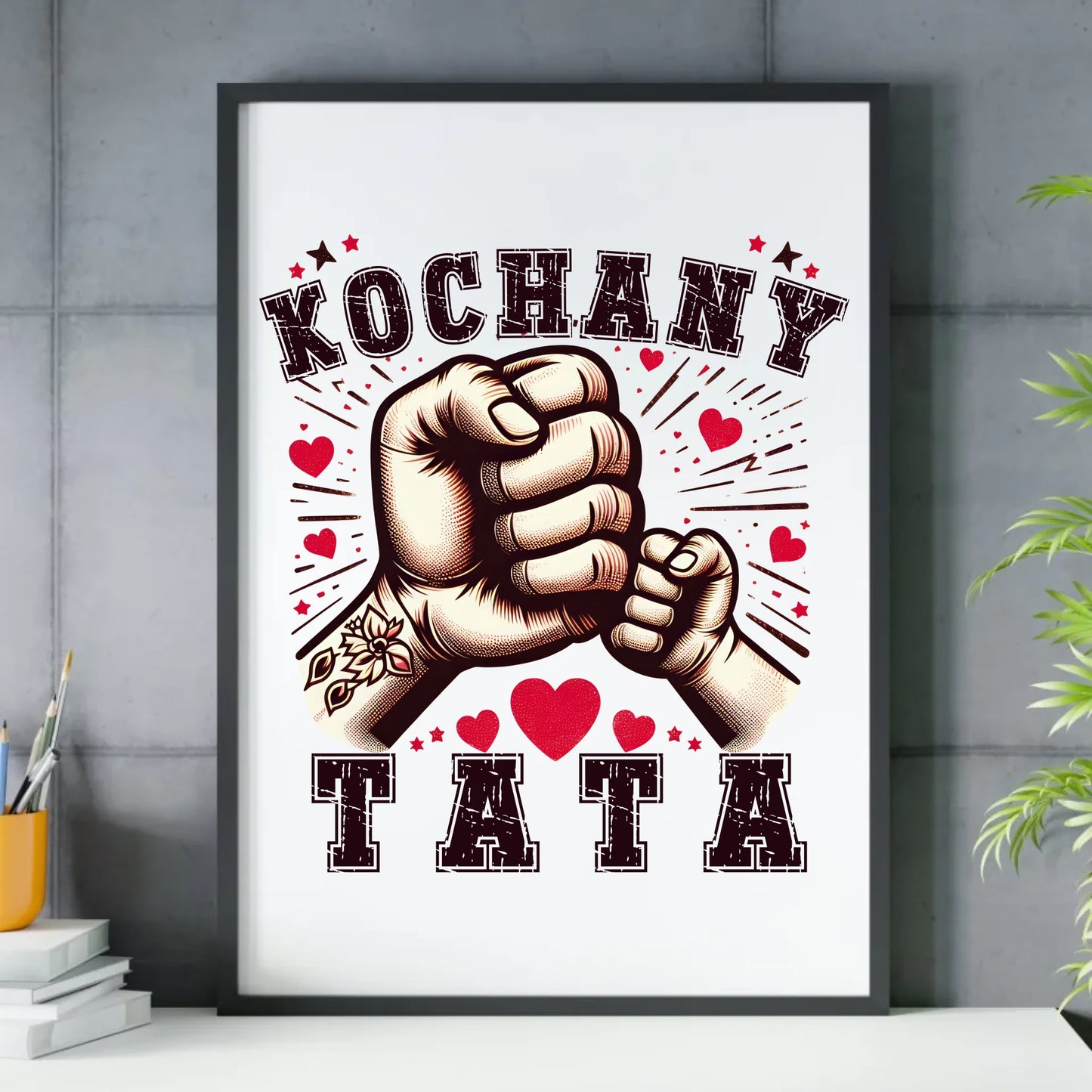 Prezent dla taty - obraz w ramie z personalizowanym nadrukiem - Dzień Ojca, Święta, urodziny