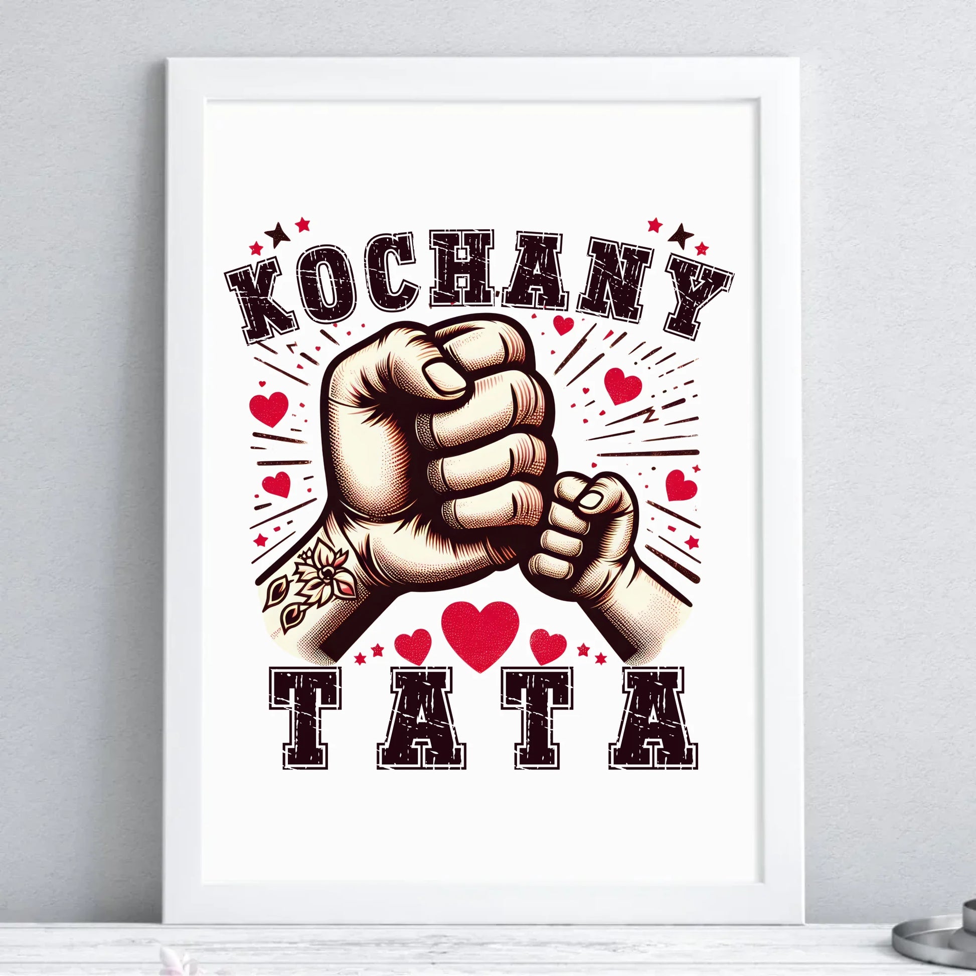 Prezent dla taty - obraz w ramie z personalizowanym nadrukiem - Dzień Ojca, Święta, urodziny