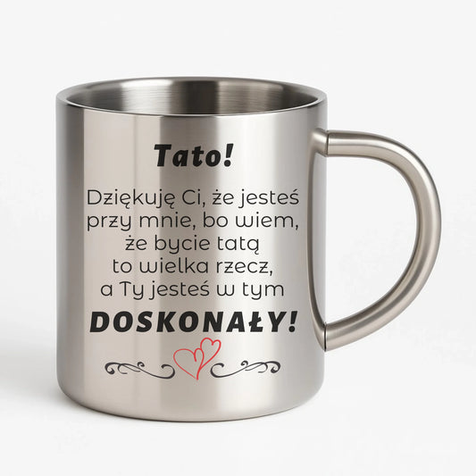 Metalowy kubek dla taty na prezent Dzień Ojca Urodziny Święta