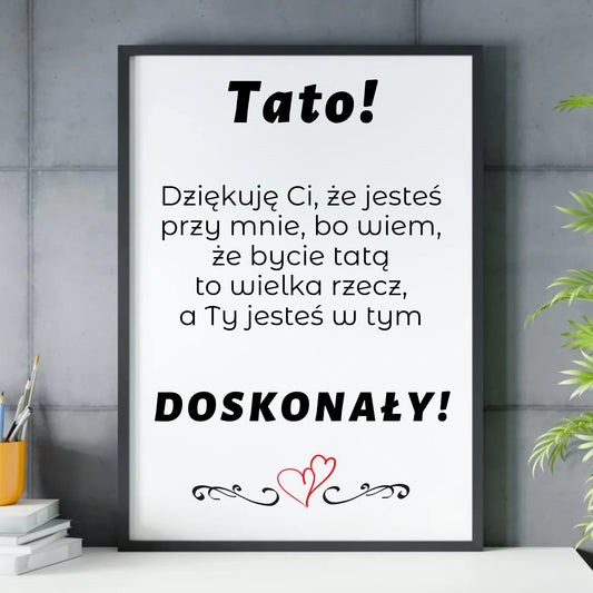 Prezent dla taty - obraz w ramie z personalizowanym nadrukiem - Dzień Ojca, Święta, urodziny
