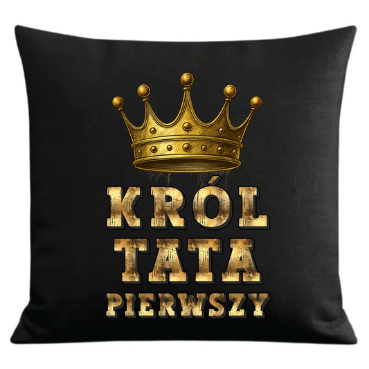 Prezent dla taty czarna poduszka dekoracyjna z nadrukiem