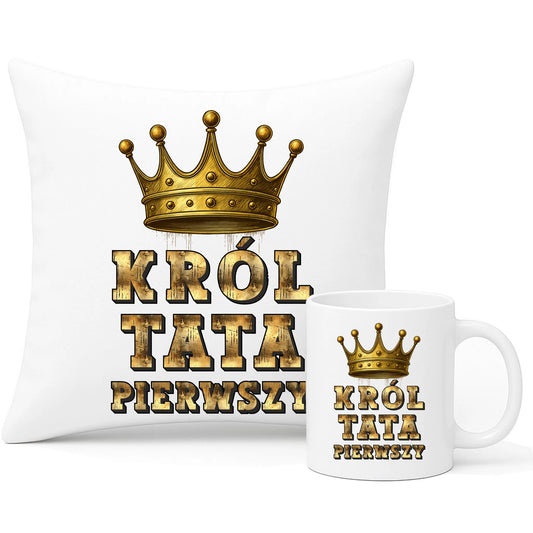 Wyjątkowy prezent dla taty zestaw poduszka i kubek