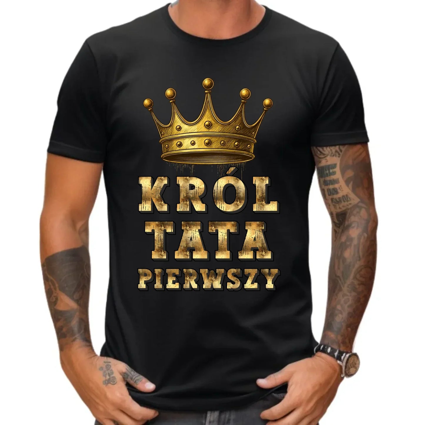 Król Tata Pierwszy | Koszulka męska dla taty DT20 - StoryCups.pl