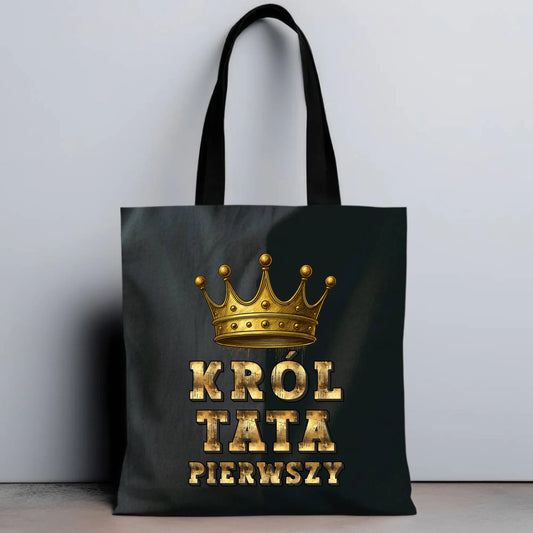 Personalizowana eco torba z nadrukiem dla taty - czarna - prezent dla taty, Dzień Ojca, Święta, Urodziny