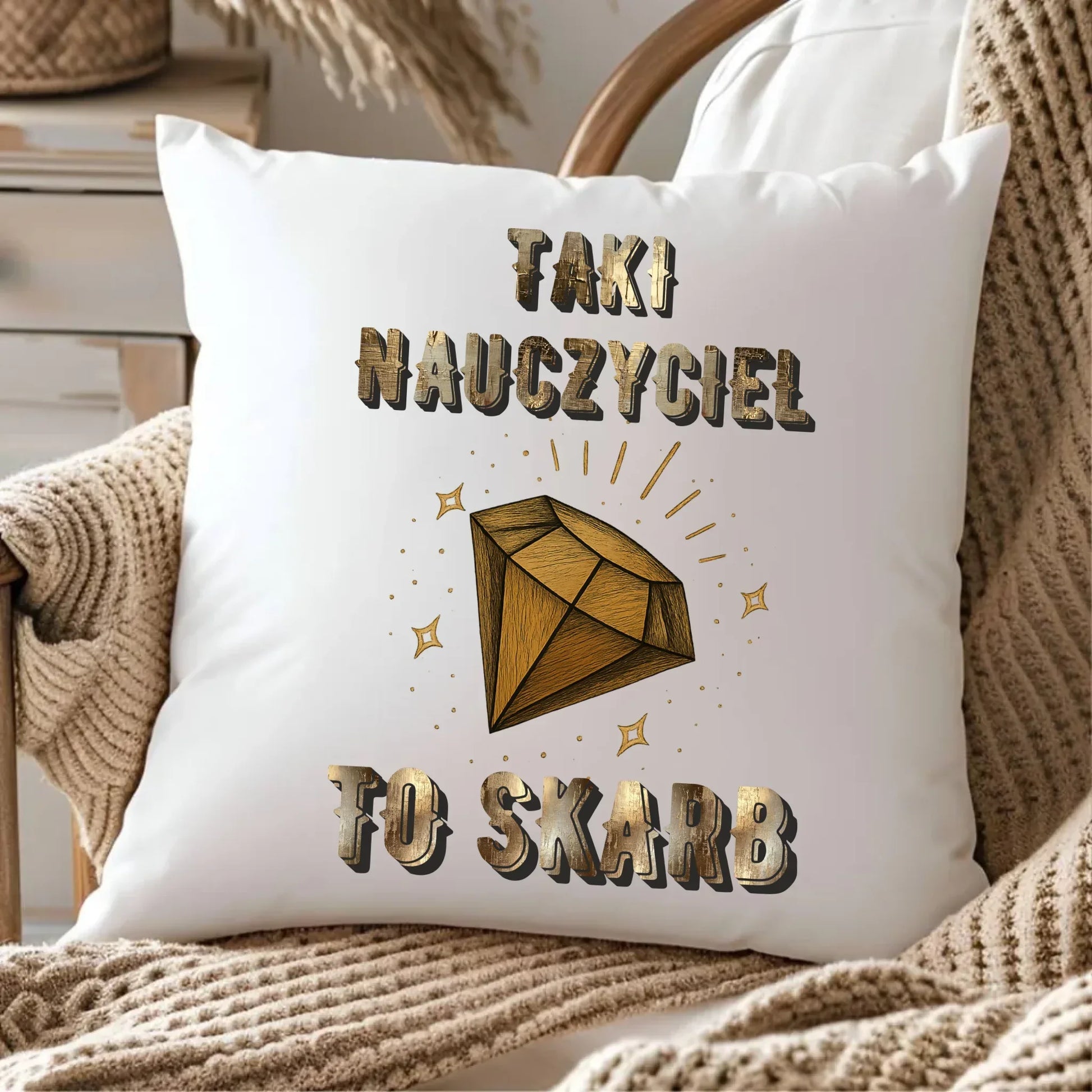 Taki nauczyciel to skarb | Poduszka dla nauczyciela N85 - StoryCups.pl