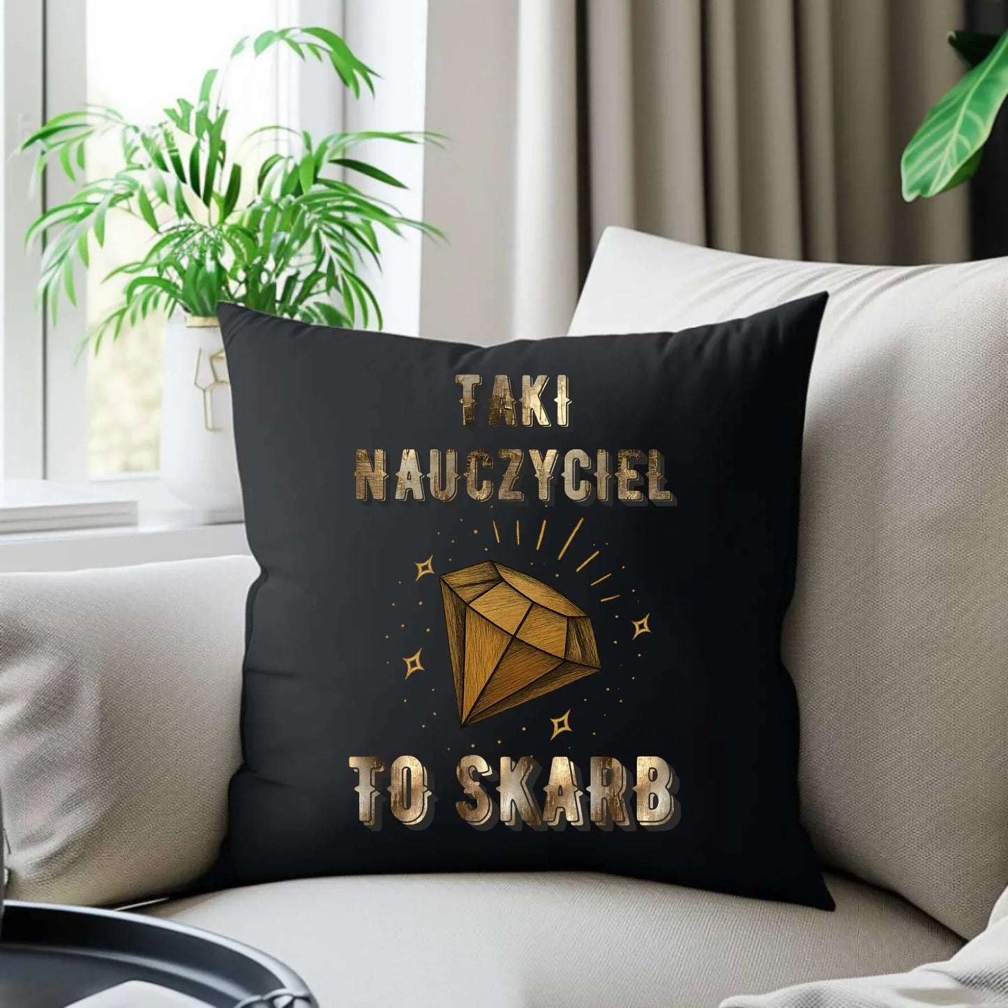 Taki nauczyciel to skarb | Poduszka dekoracyjna dla nauczyciela N85 - StoryCups.pl