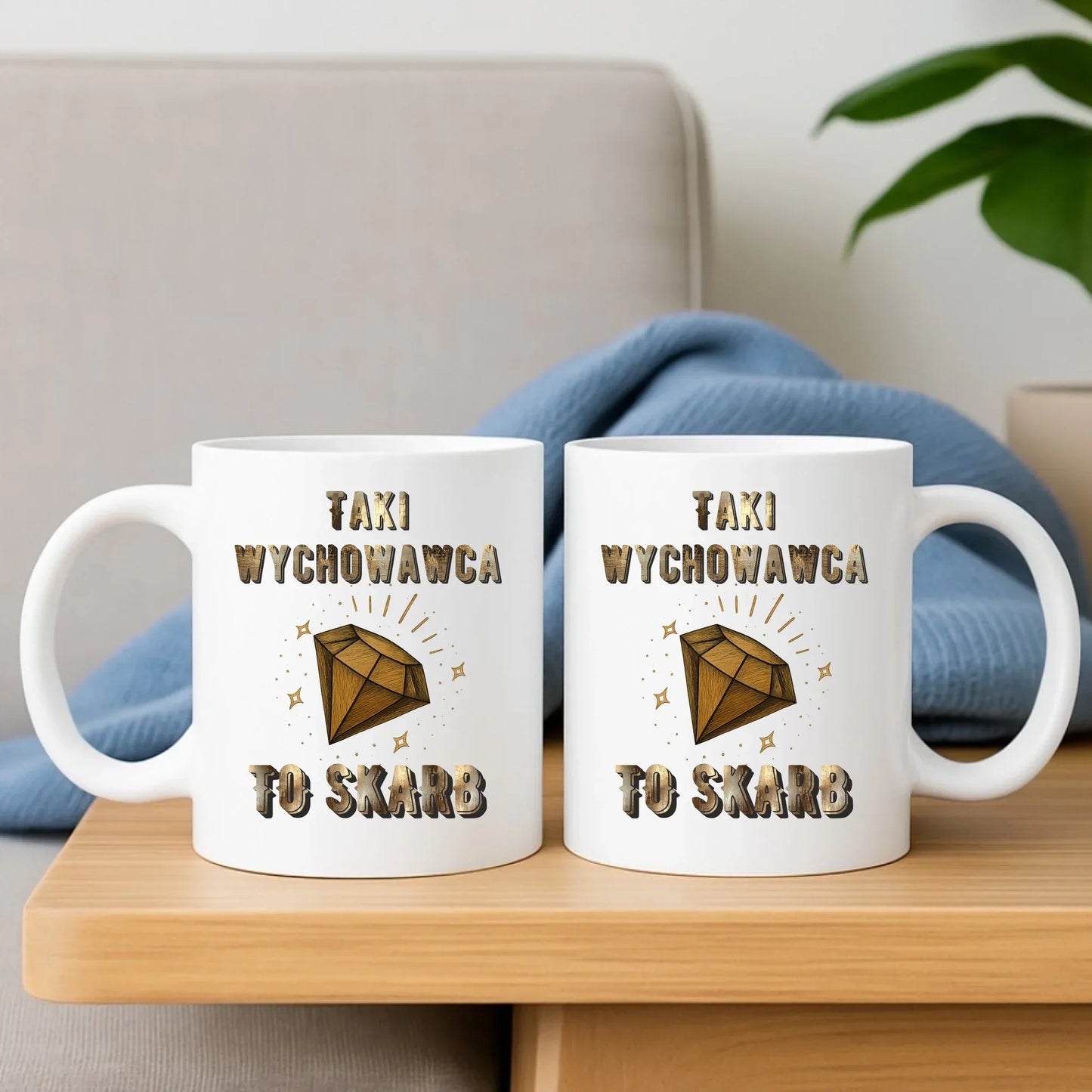 Taki wychowawca to skarb | Zestaw poduszka i kubek dla wychowawcy N86 - StoryCups.pl