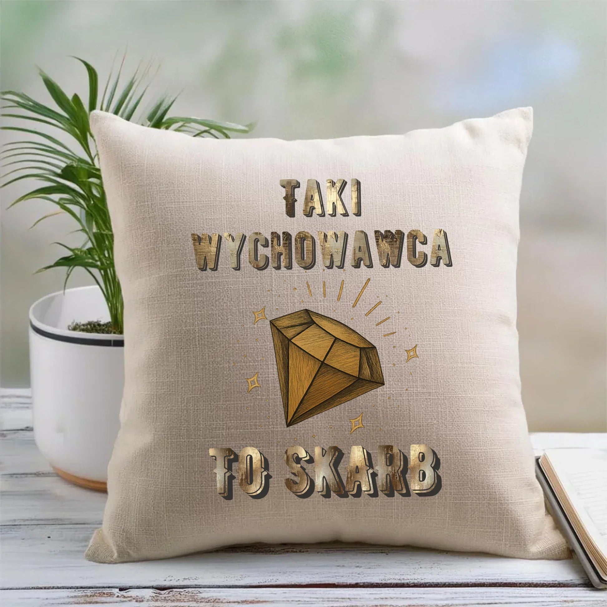 Taki wychowawca to skarb | Poduszka dla wychowawcy N86 - StoryCups.pl