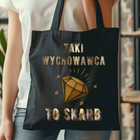 Bawełniana torba prezent dla nauczyciela NAUCZYCIEL WYCHOWAWCA PRZEDSZKOLANKA