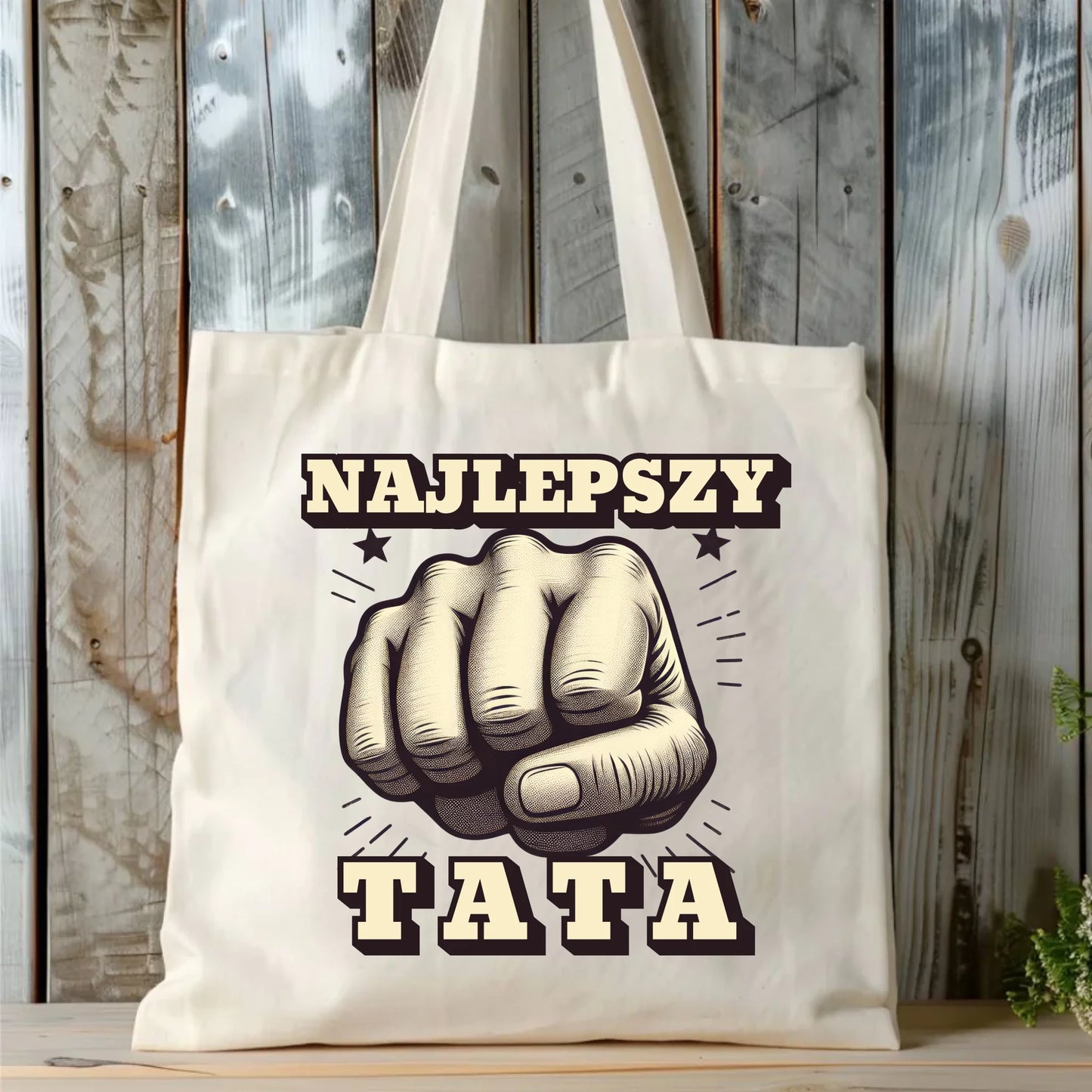 Personalizowana eco torba z nadrukiem dla taty - naturalna - prezent dla taty, Dzień Ojca, Święta, Urodziny