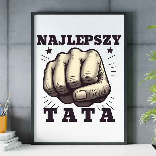 Prezent dla taty - obraz w ramie z personalizowanym nadrukiem - Dzień Ojca, Święta, urodziny
