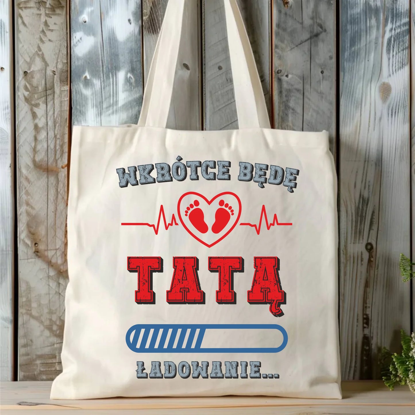 Personalizowana eco torba z nadrukiem dla taty - naturalna - prezent dla taty, Dzień Ojca, Święta, Urodziny