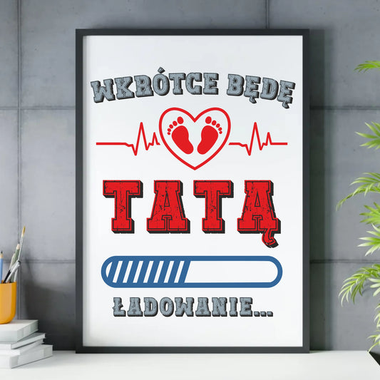Prezent dla taty - obraz w ramie z personalizowanym nadrukiem - Dzień Ojca, Święta, urodziny