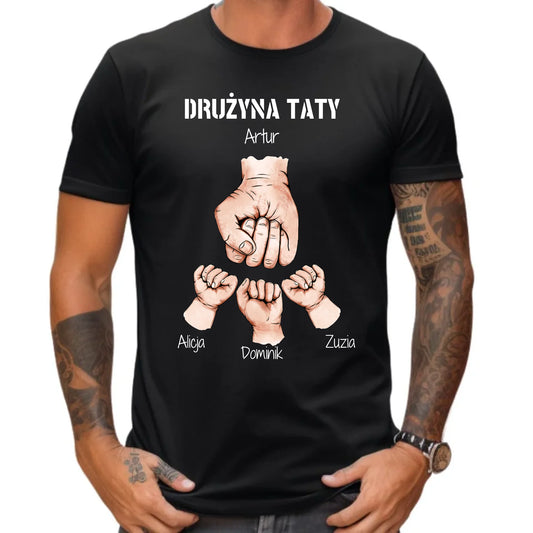 Prezent dla taty koszulka z nadrukiem DZIEŃ OJCA TATA