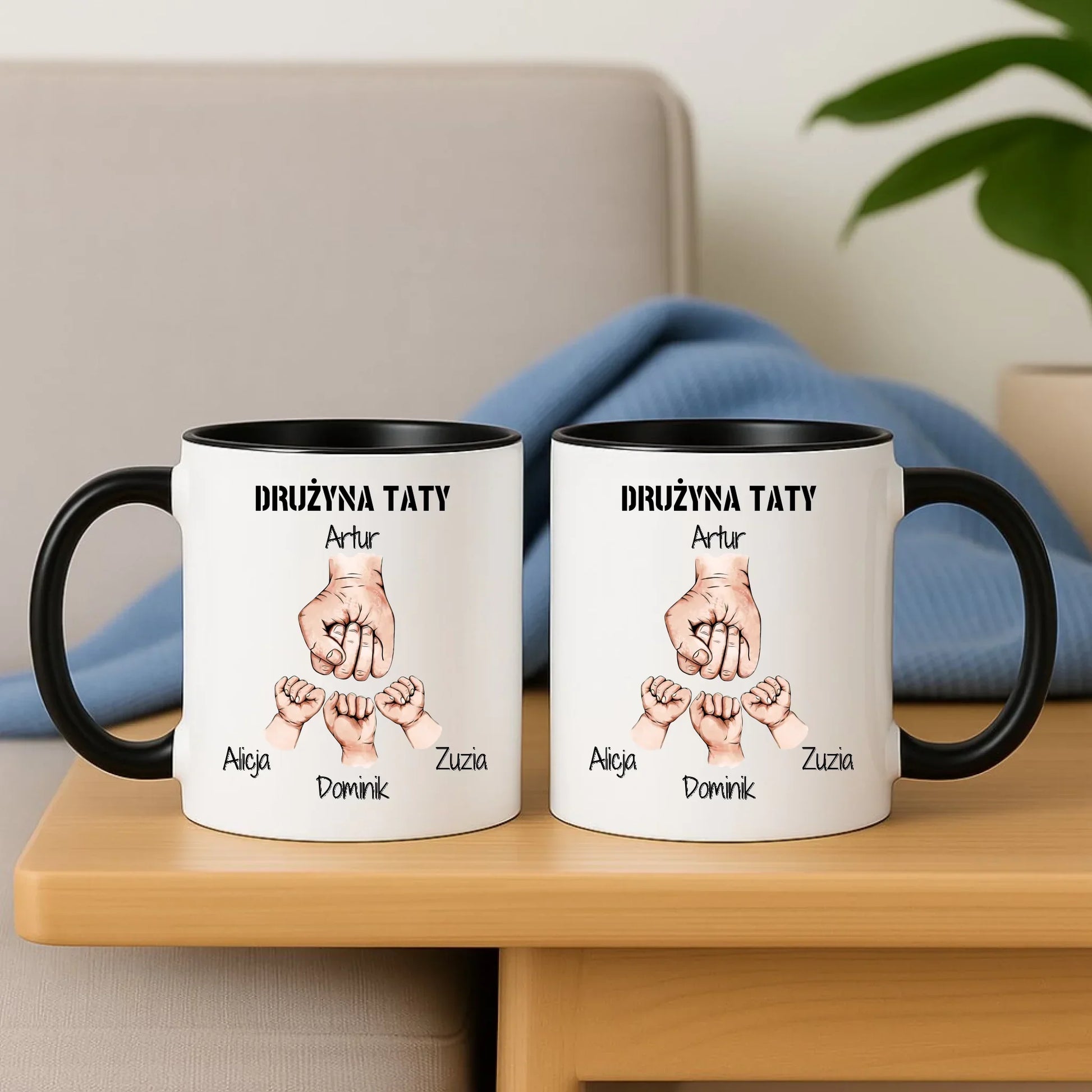 Drużyna Taty | Personalizowany kubek dla taty z imionami dzieci DT01 - StoryCups.pl