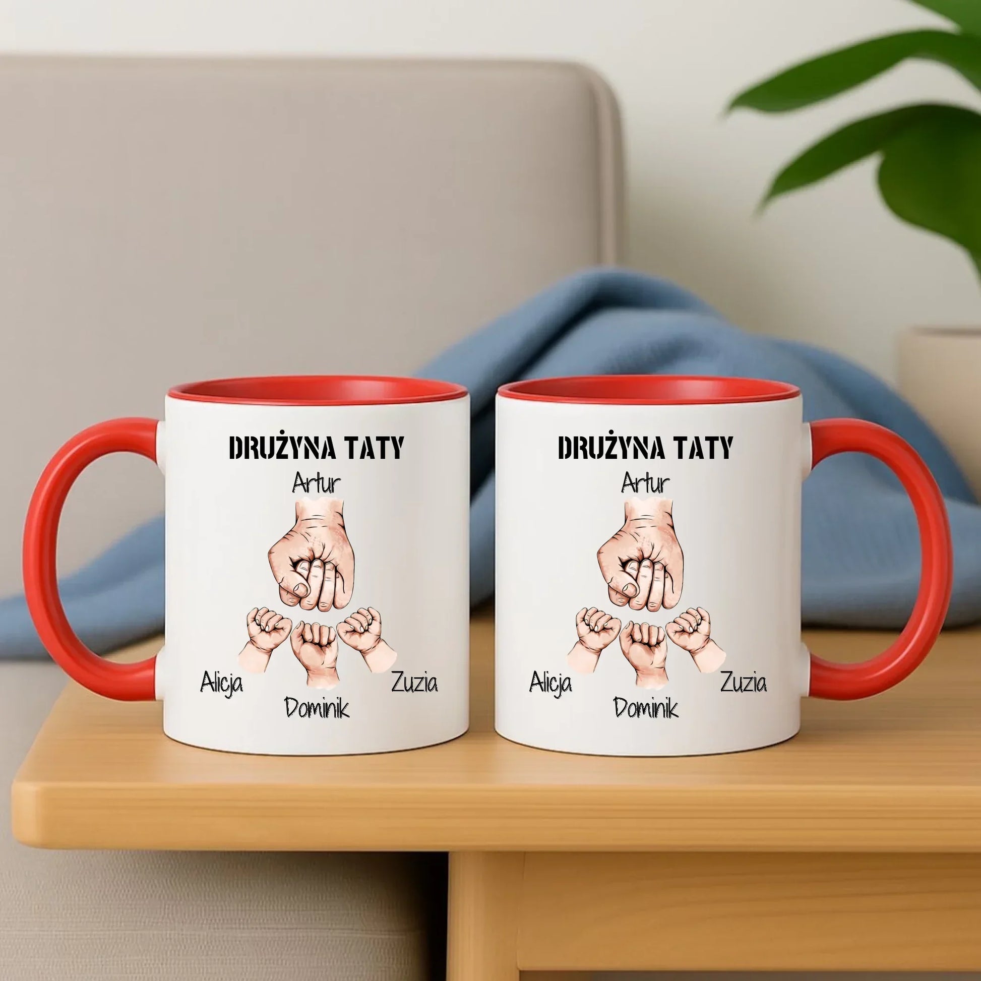 Drużyna Taty | Personalizowany kubek dla taty z imionami dzieci DT01 - StoryCups.pl