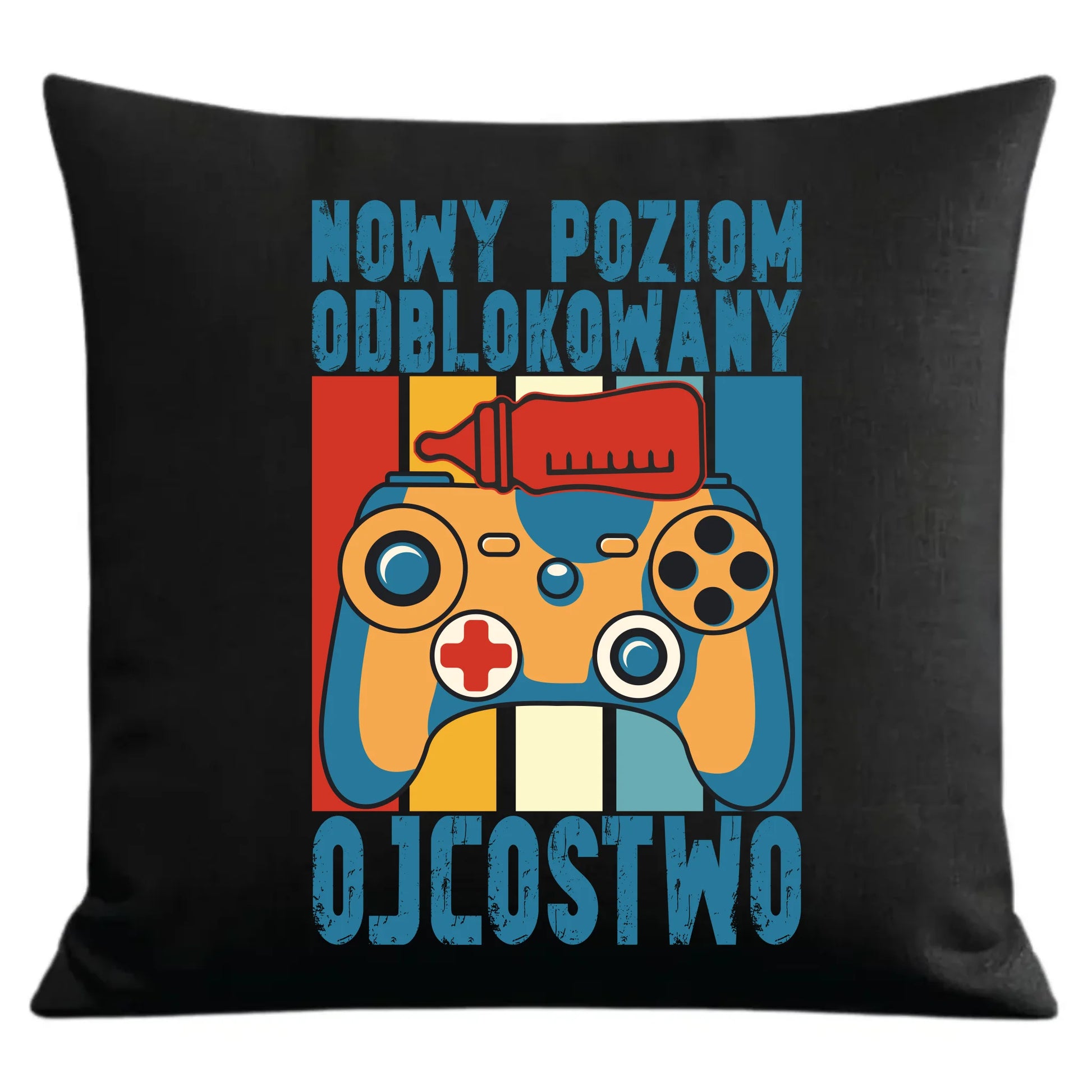 Prezent dla taty czarna poduszka dekoracyjna z nadrukiem