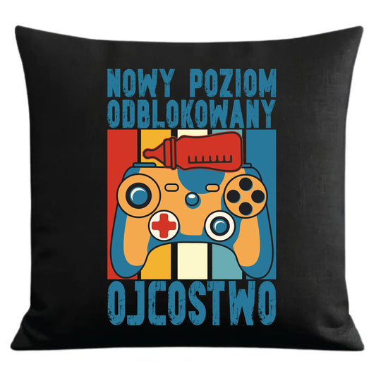 Prezent dla taty czarna poduszka dekoracyjna z nadrukiem