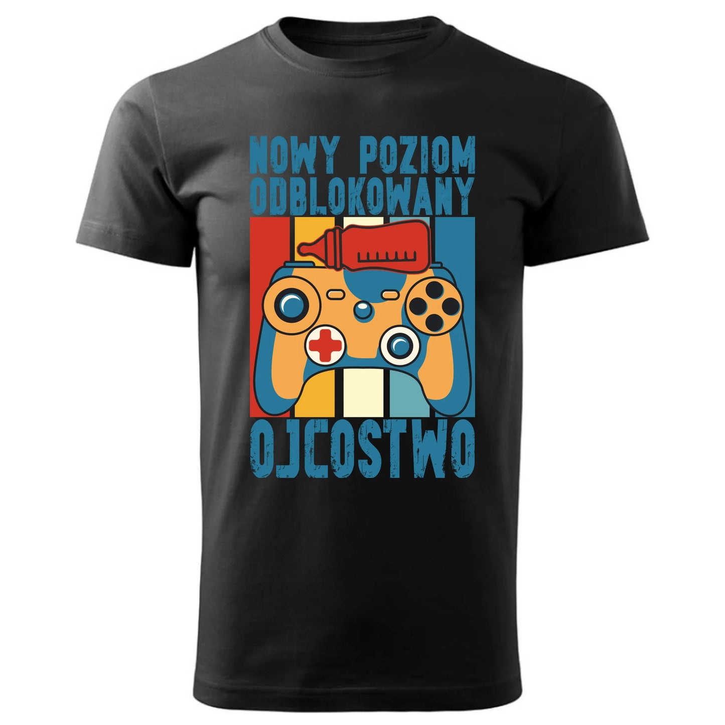 Prezent dla taty czarna koszulka z nadrukiem DZIEŃ OJCA TATA