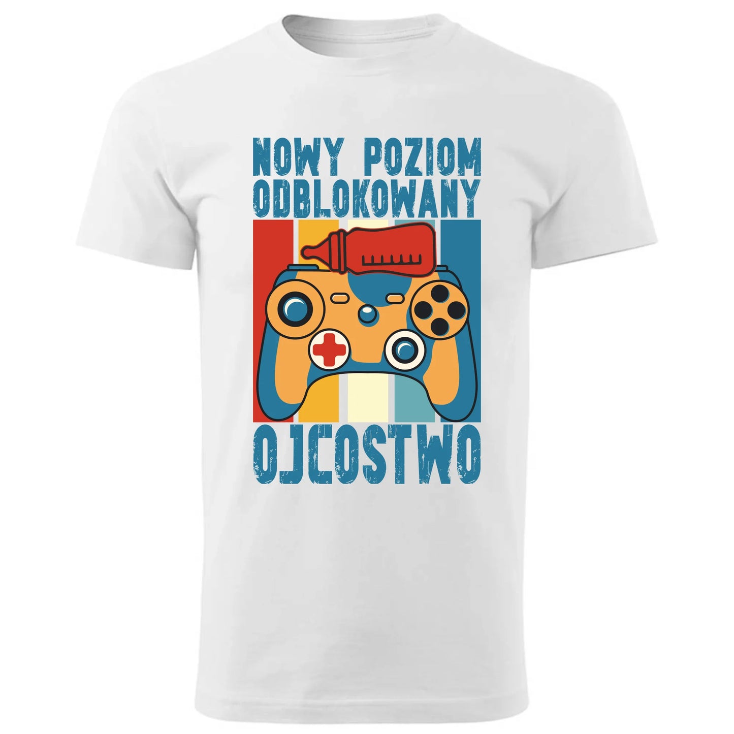 Prezent dla taty biała koszulka z nadrukiem DZIEŃ OJCA TATA