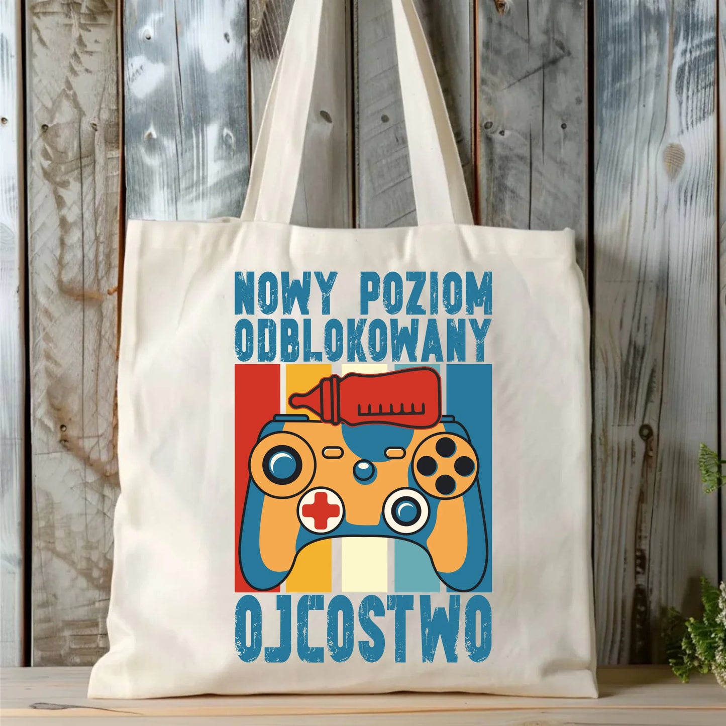Personalizowana eco torba z nadrukiem dla taty - naturalna - prezent dla taty, Dzień Ojca, Święta, Urodziny