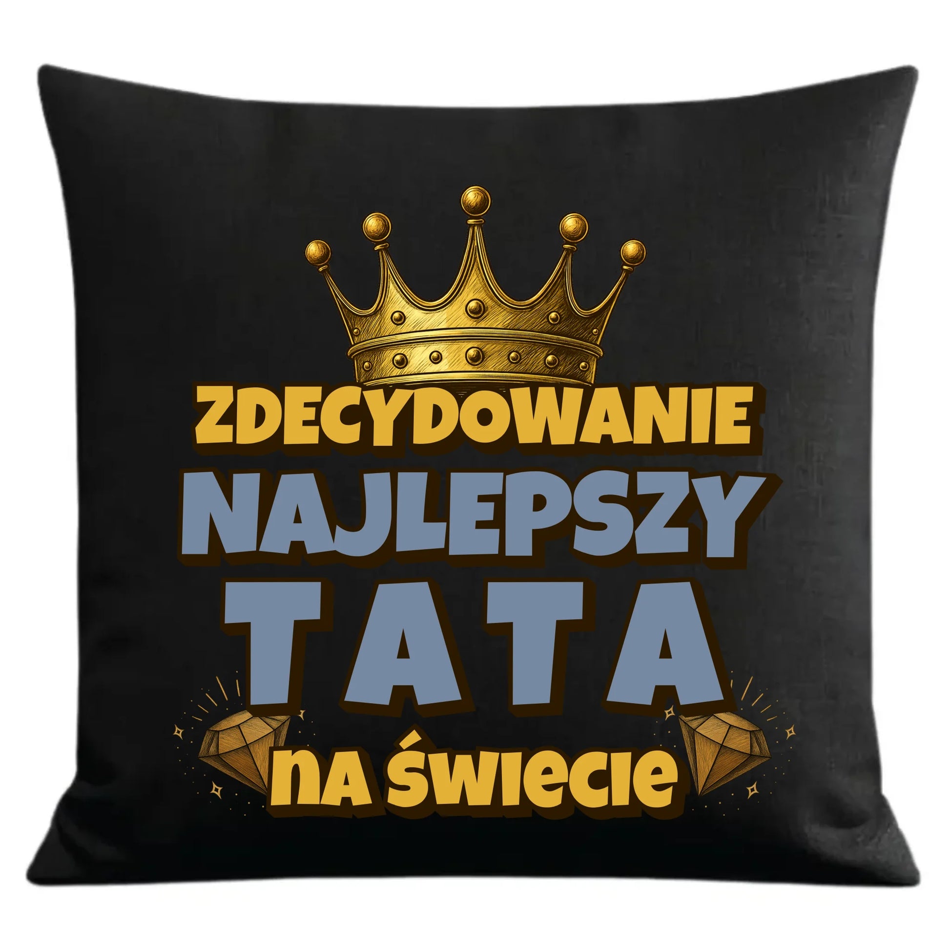 Prezent dla taty czarna poduszka dekoracyjna z nadrukiem