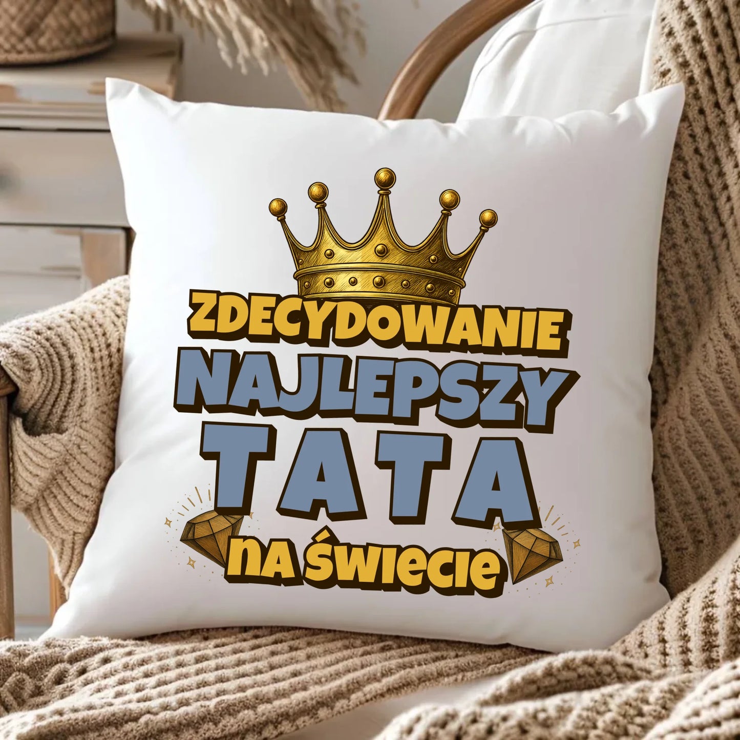 Pluszowa poduszka z nadrukiem prezent dla taty Dzień Ojca Święta urodziny