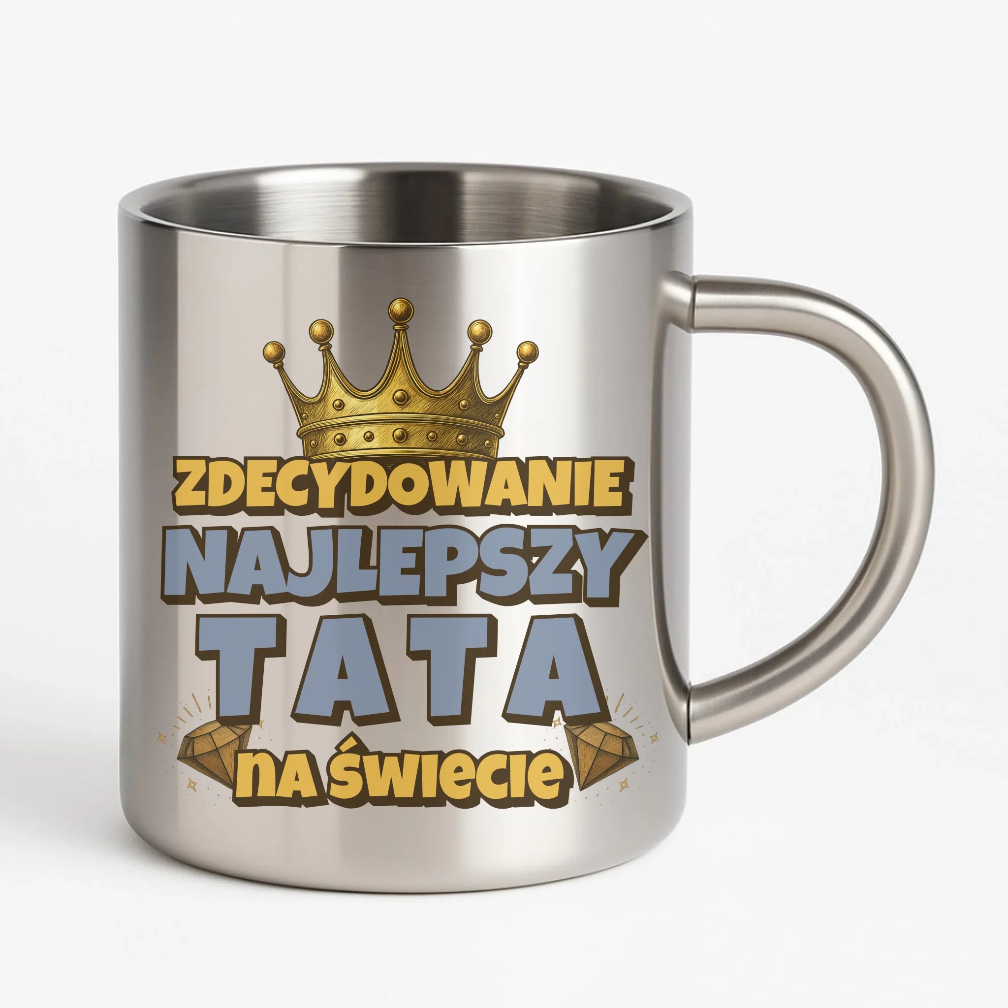 Zdecydowanie najlepszy tata na świecie | Metalowy kubek dla taty DT25 - StoryCups.pl