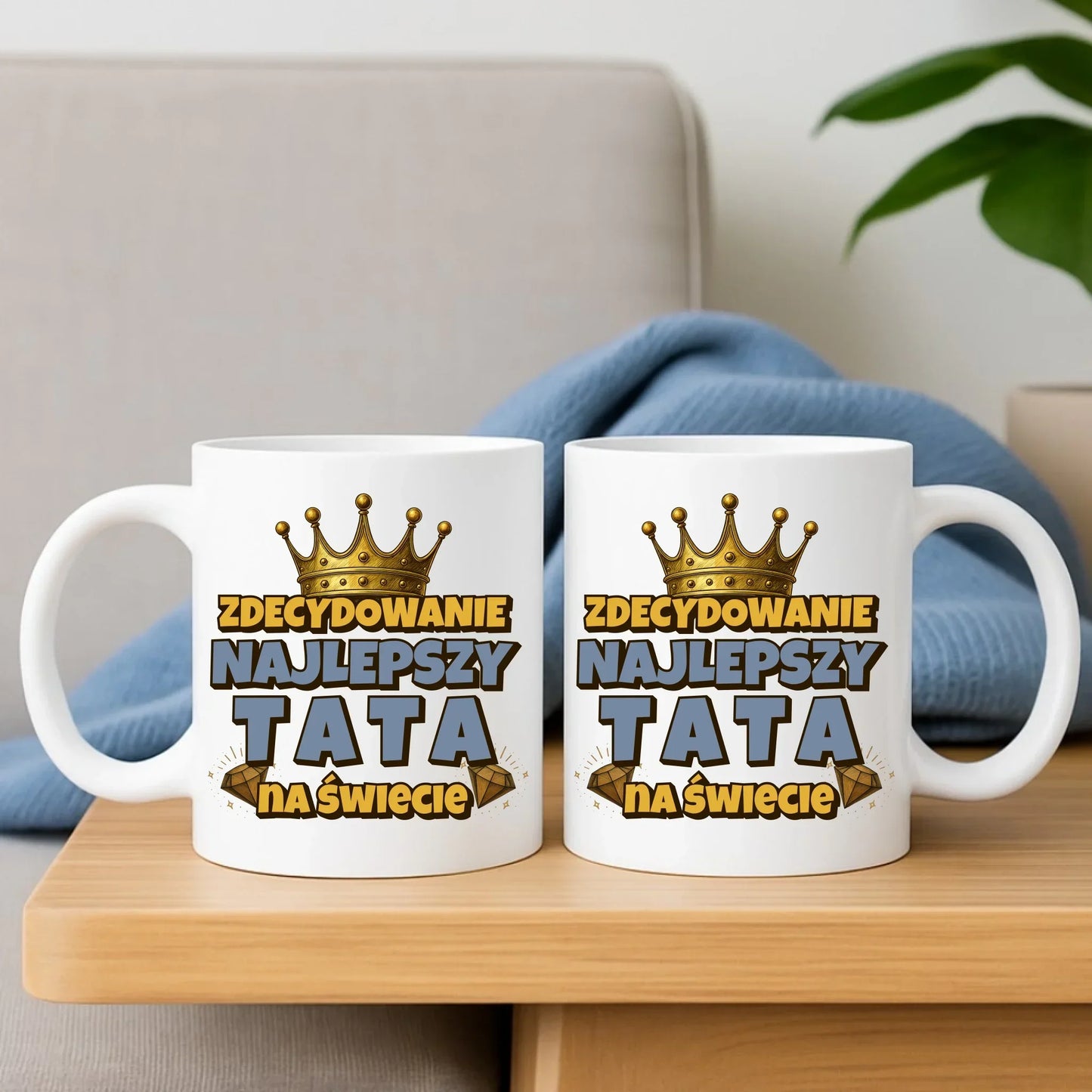 Zdecydowanie najlepszy tata na świecie | Zestaw poduszka i kubek dla taty DT25 - StoryCups.pl