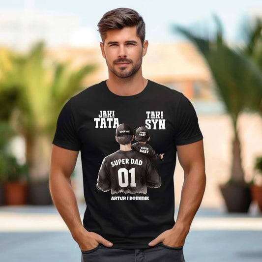 Personalizowana koszulka dla taty – T-shirt z nadrukiem prezent dla taty na Dzień Ojca, urodziny