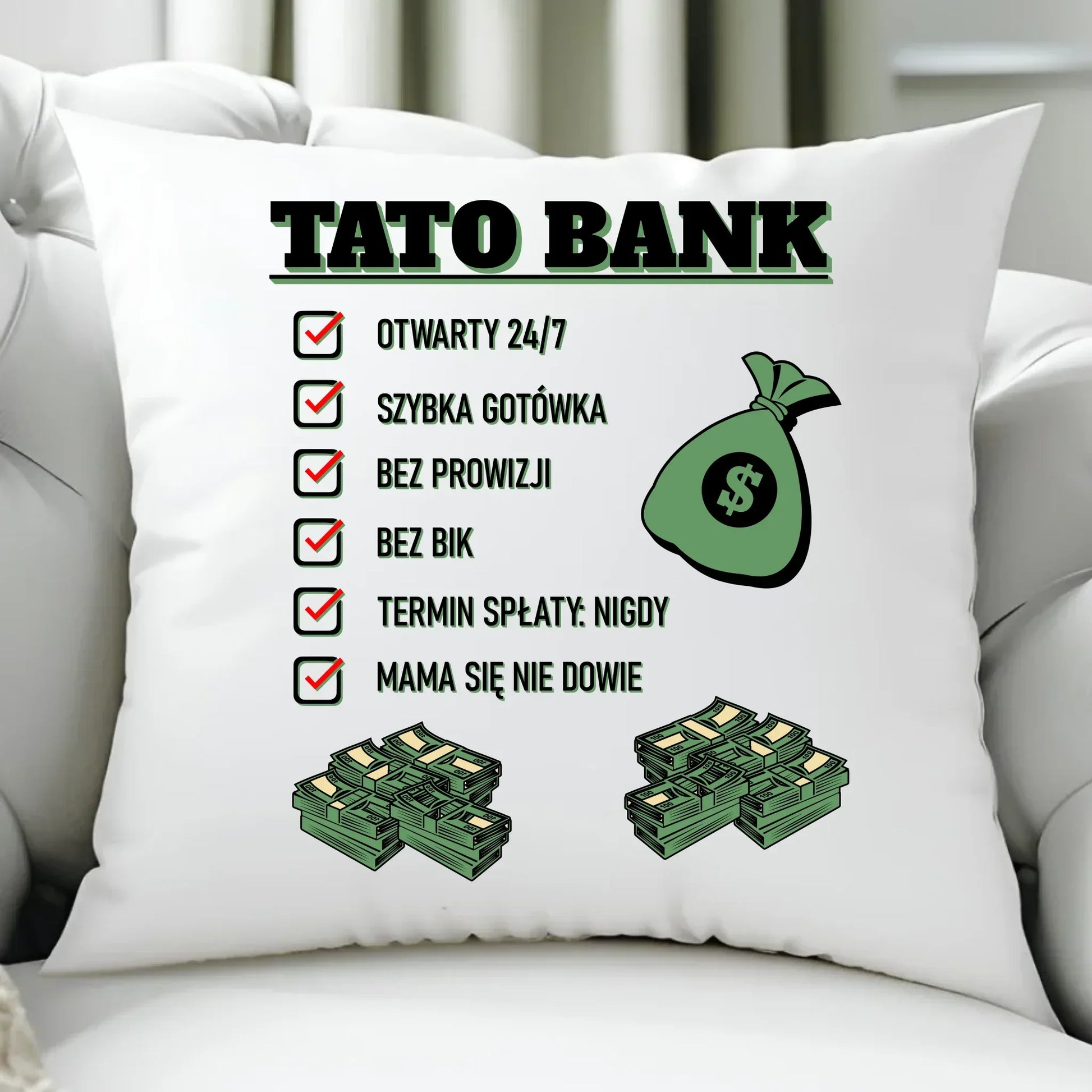 Tato bank | Poduszka dla taty DT41 - StoryCups.pl