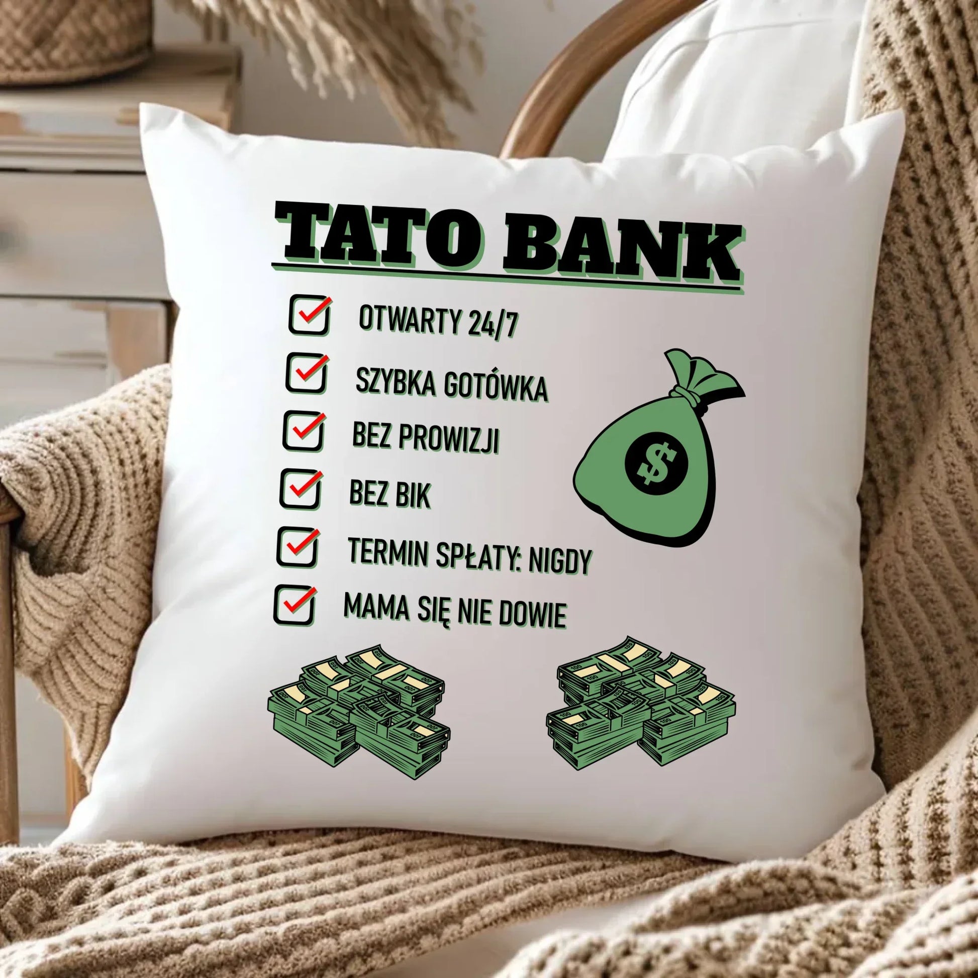 Tato bank | Poduszka dla taty DT41 - StoryCups.pl