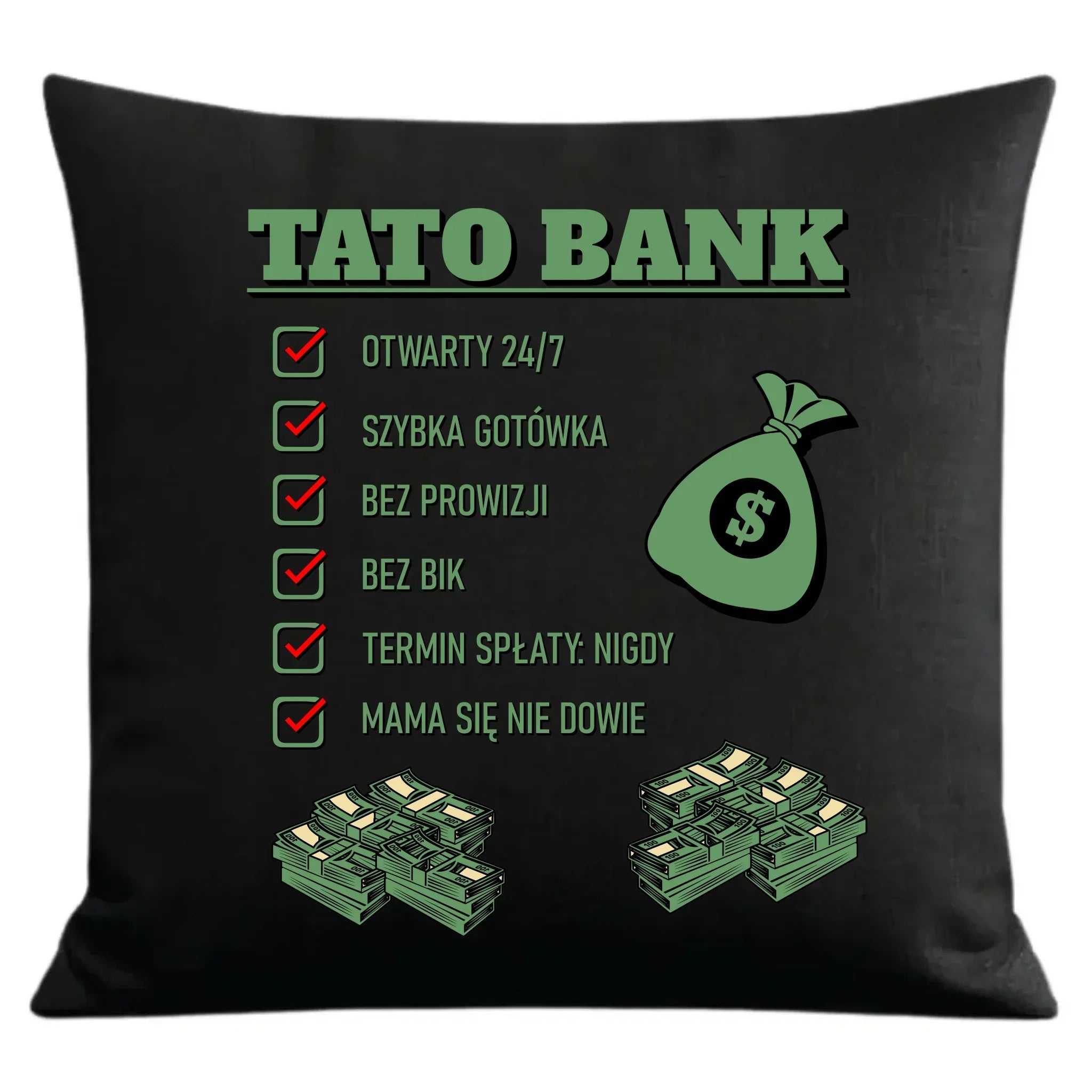 Tato bank | Poduszka dekoracyjna na prezent dla taty DT41 - StoryCups.pl